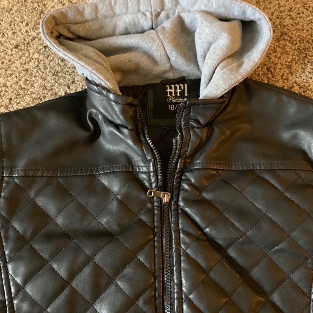 Boys Black Jacket with hood - Picture 2 of 5
